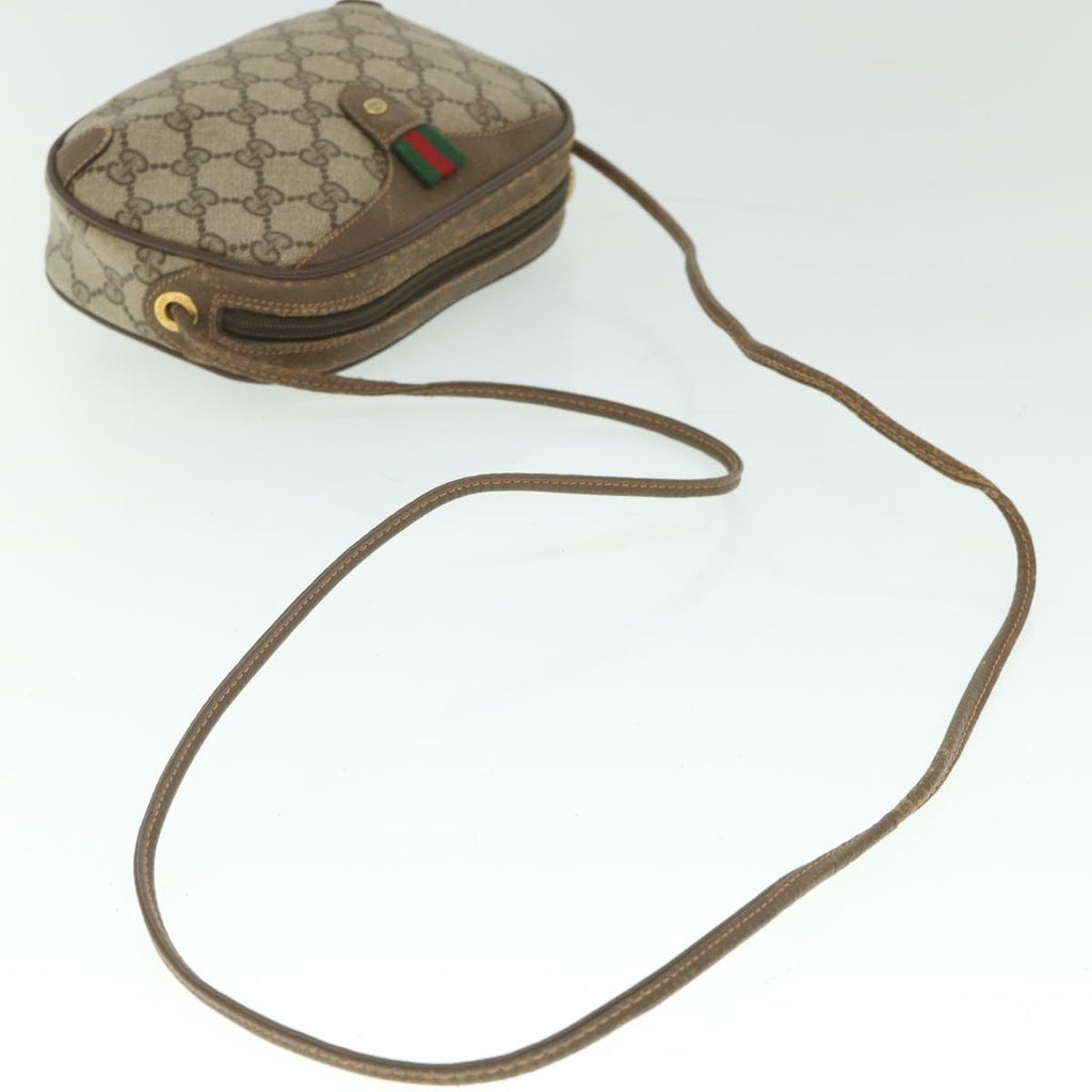 GUCCI GG Supreme Web Sherry Line Shoulder Bag Beige Red 156 02 066 yk8787