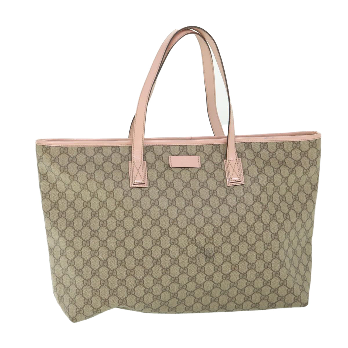 GUCCI GG Supreme Tote Bag PVC Leather Beige 211120 yk8792