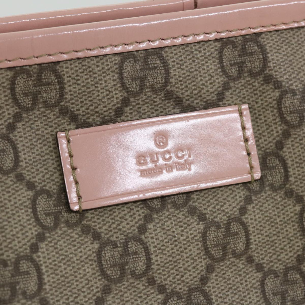GUCCI GG Supreme Tote Bag PVC Leather Beige 211120 yk8792