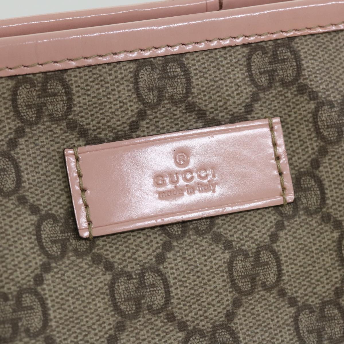 GUCCI GG Supreme Tote Bag PVC Leather Beige 211120 yk8792