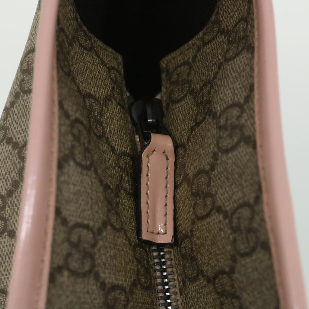 GUCCI GG Supreme Tote Bag PVC Leather Beige 211120 yk8792
