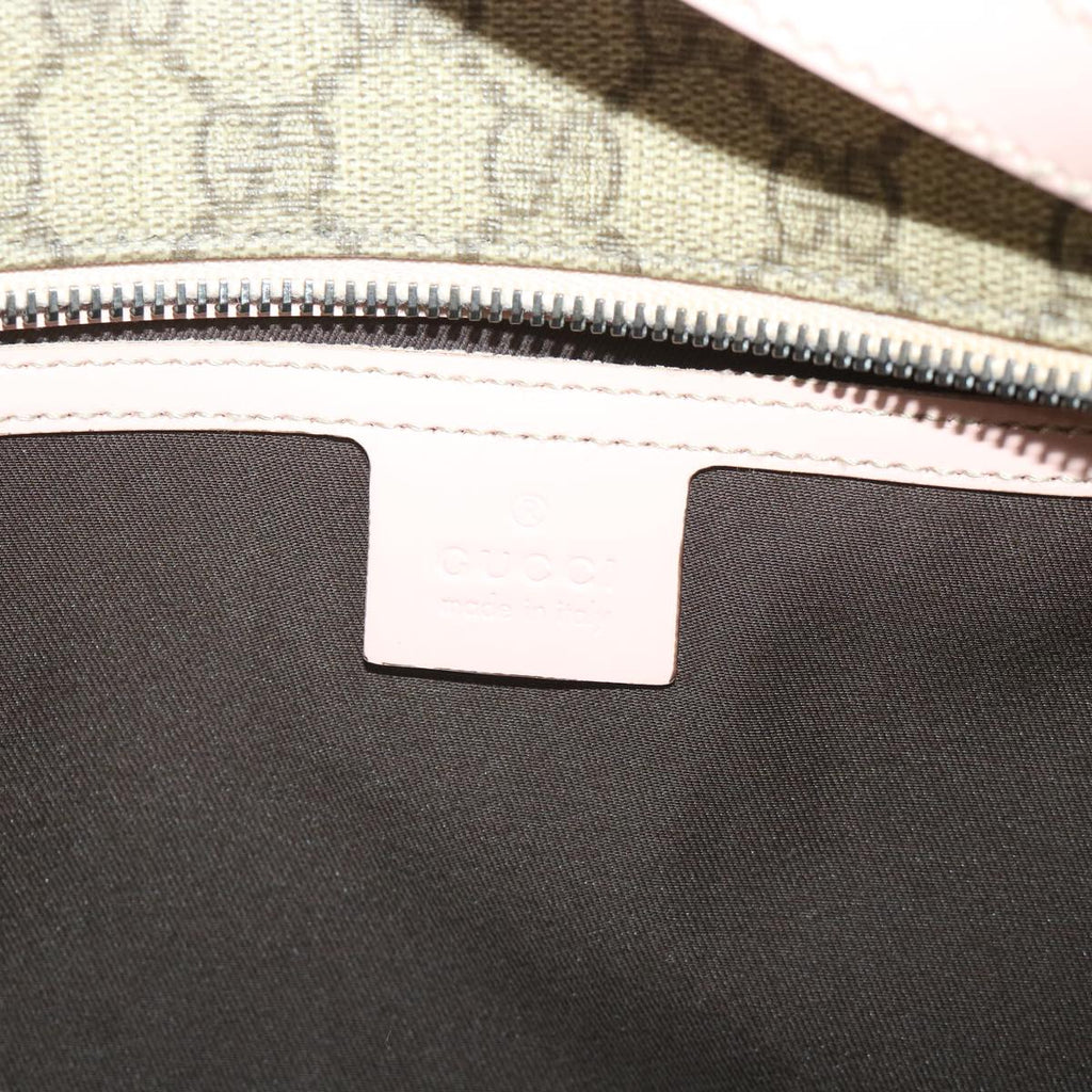 GUCCI GG Supreme Tote Bag PVC Leather Beige 211120 yk8792