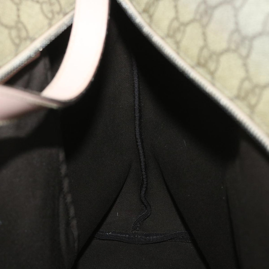 GUCCI GG Supreme Tote Bag PVC Leather Beige 211120 yk8792