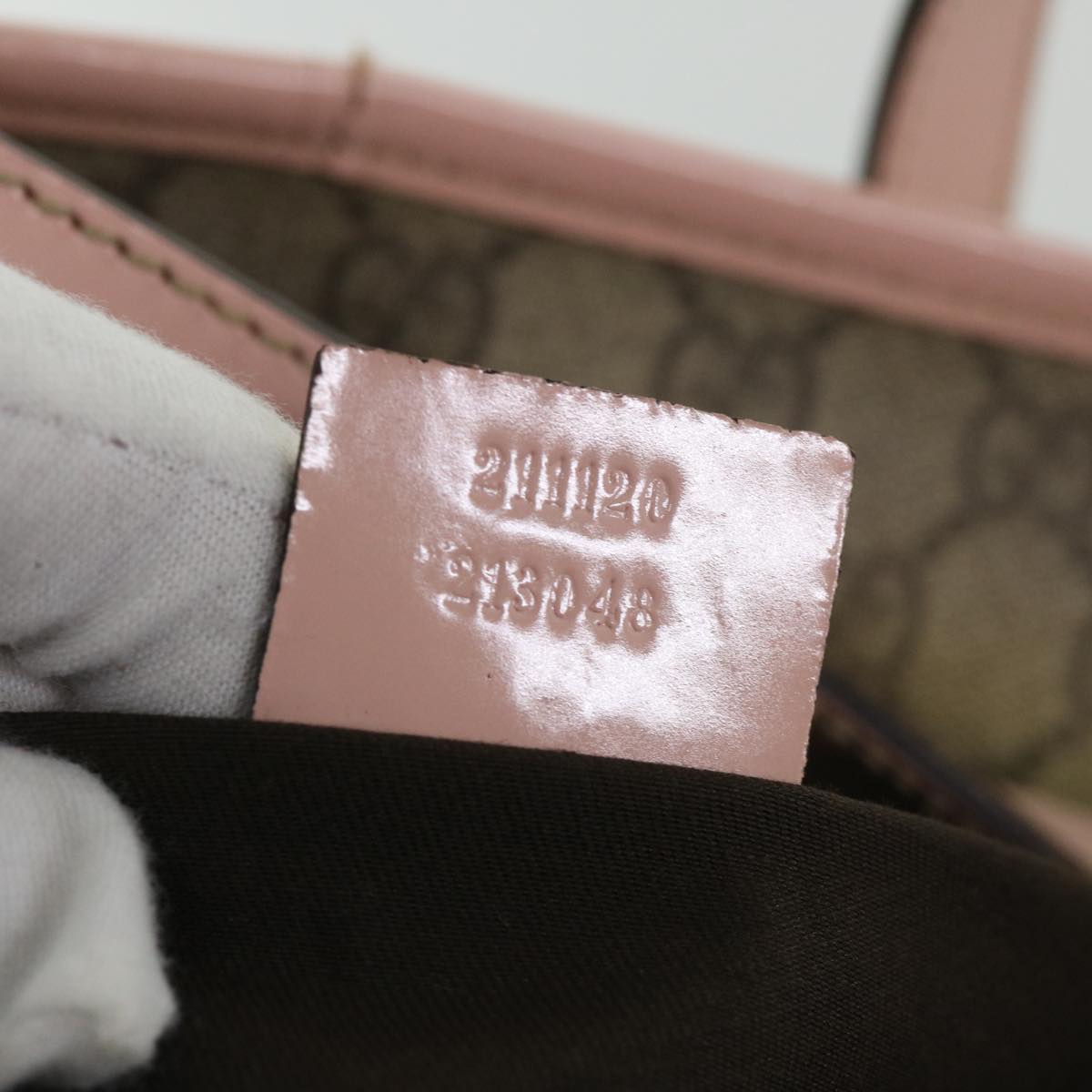 GUCCI GG Supreme Tote Bag PVC Leather Beige 211120 yk8792