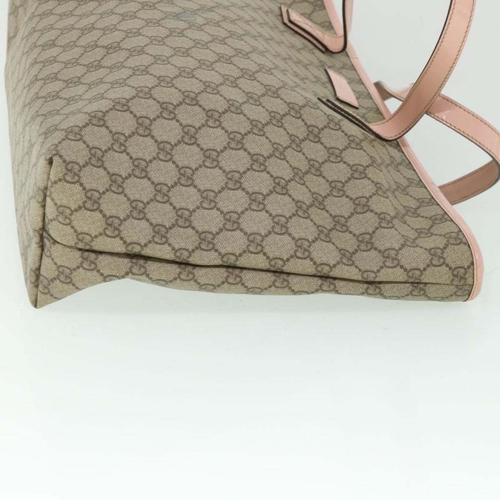GUCCI GG Supreme Tote Bag PVC Leather Beige 211120 yk8792