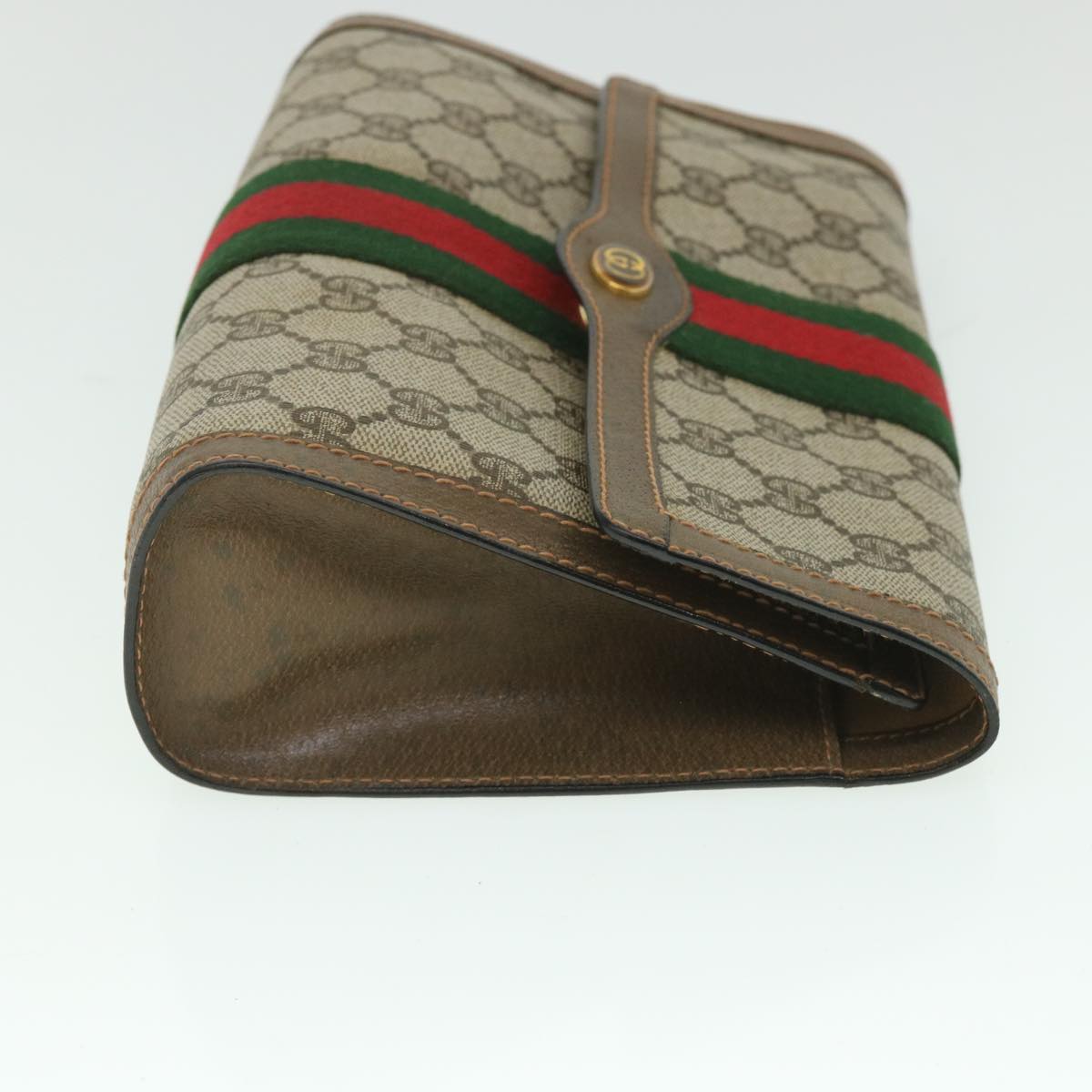 GUCCI GG Supreme Web Sherry Line Clutch Bag Beige Red 89 01 006 yk8795