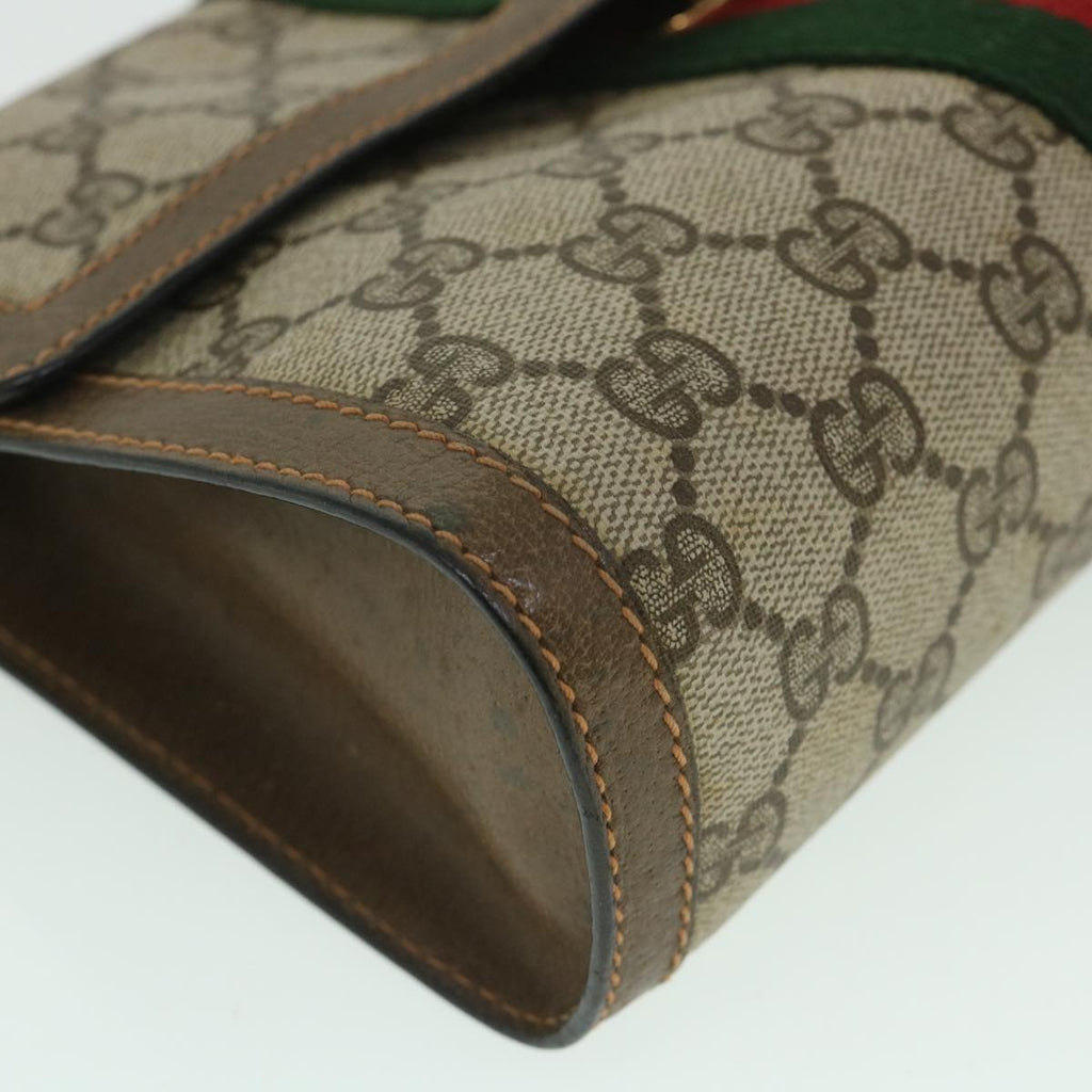 GUCCI GG Supreme Web Sherry Line Clutch Bag Beige Red 89 01 006 yk8795