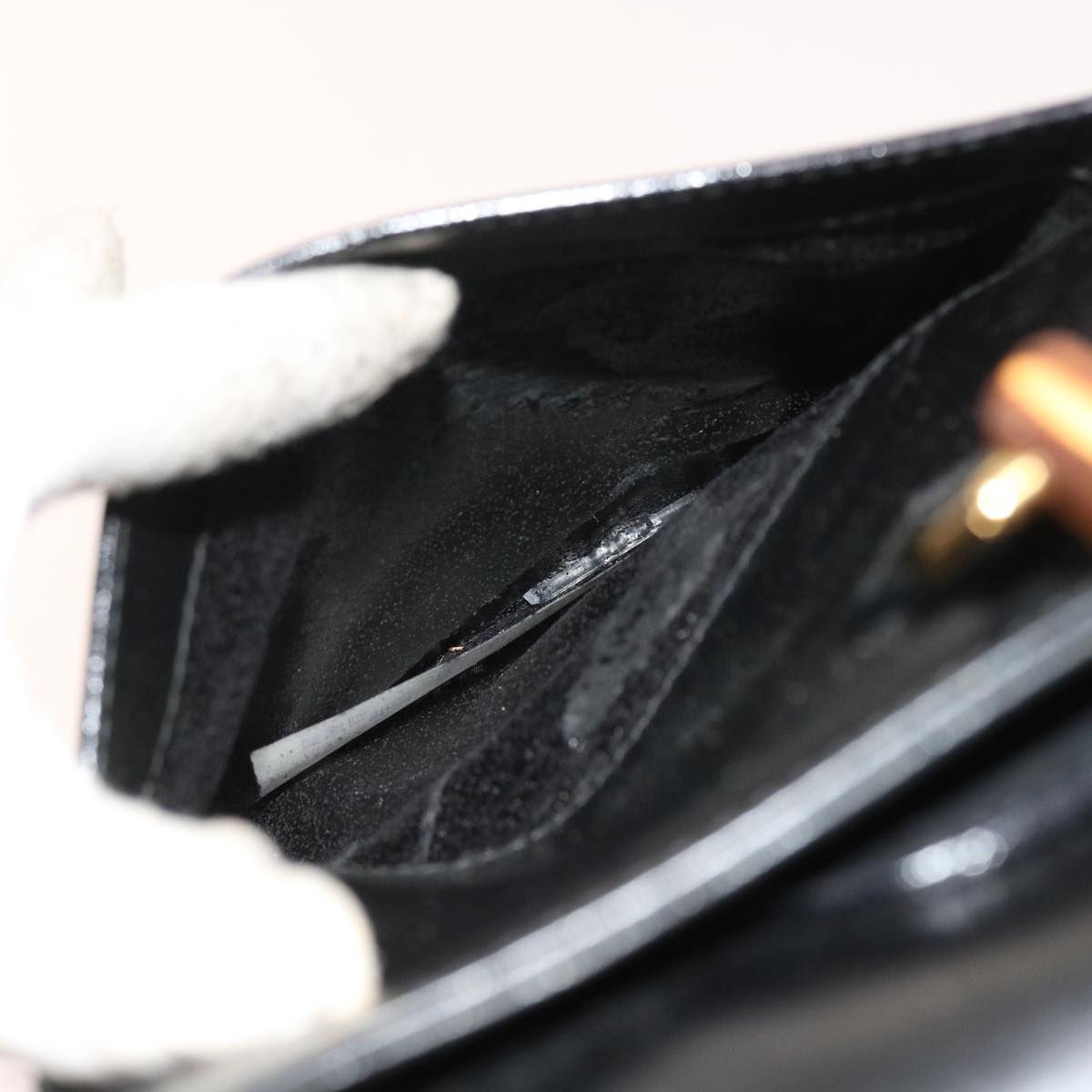 GUCCI Bamboo Hand Bag Leather 2way Black 002 123 0322 yk8800