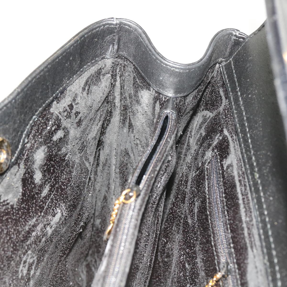 GUCCI Bamboo Hand Bag Leather 2way Black 002 123 0322 yk8800
