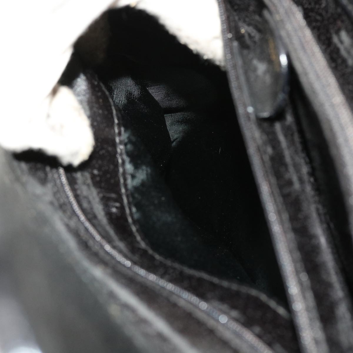GUCCI Bamboo Hand Bag Leather 2way Black 002 123 0322 yk8800
