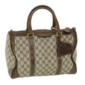 GUCCI GG Supreme Boston Bag PVC Leather Beige yk8820
