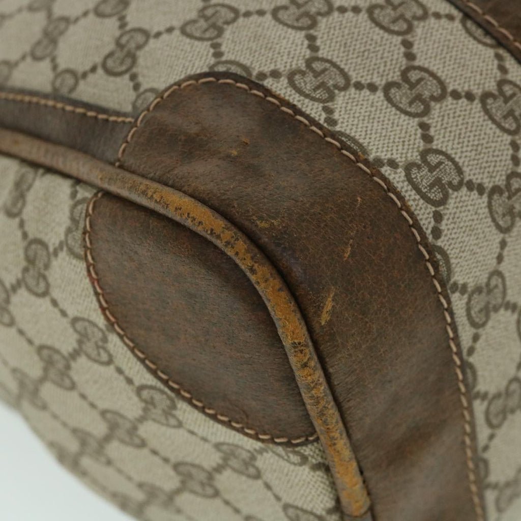 GUCCI GG Supreme Boston Bag PVC Leather Beige yk8820