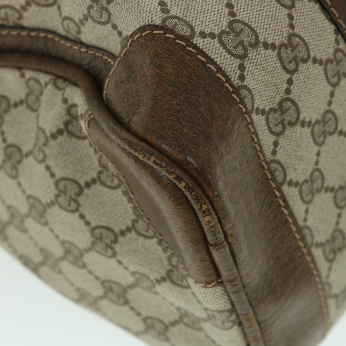GUCCI GG Supreme Boston Bag PVC Leather Beige yk8820