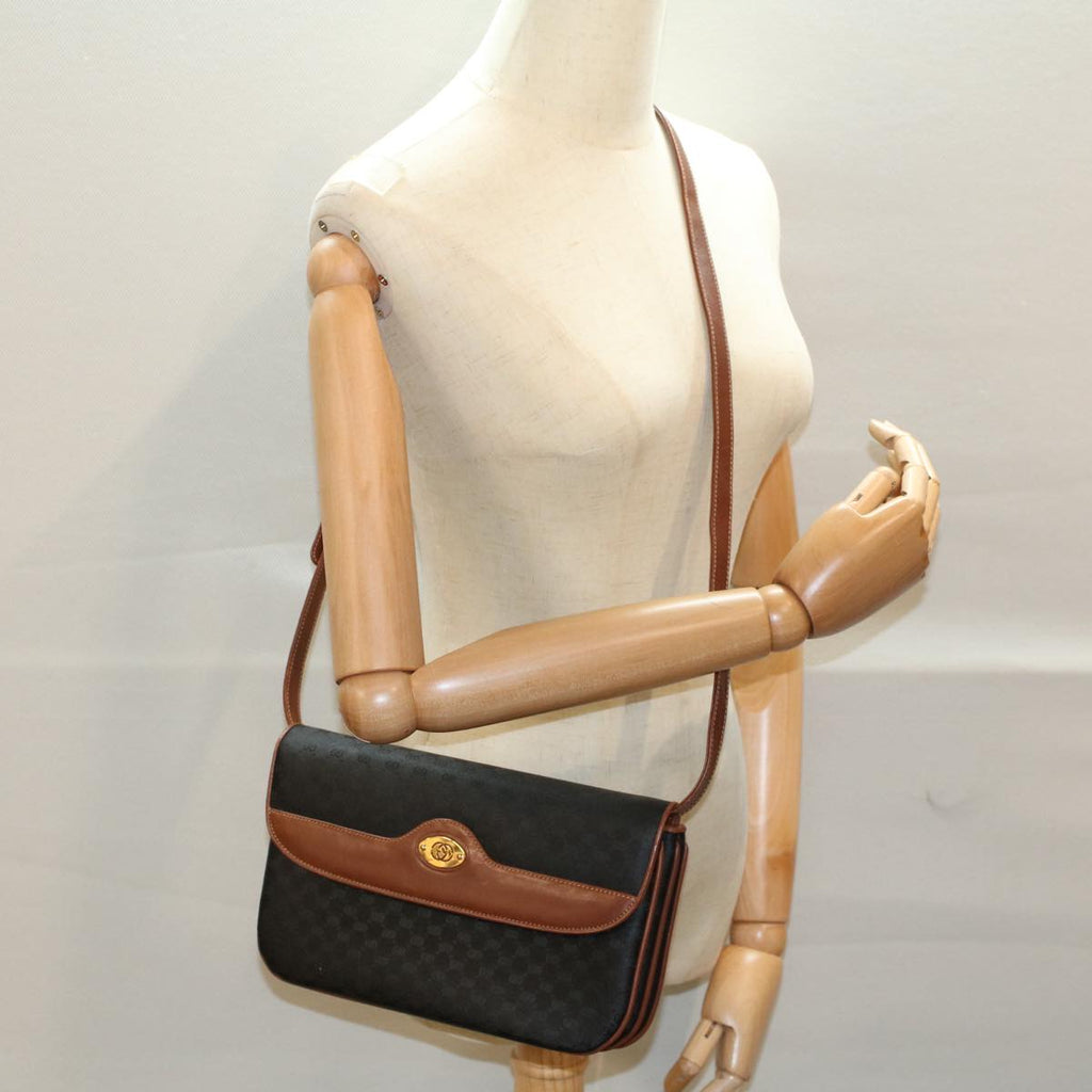 GUCCI Micro GG Canvas Shoulder Bag Black 004.106.0024 yk8830