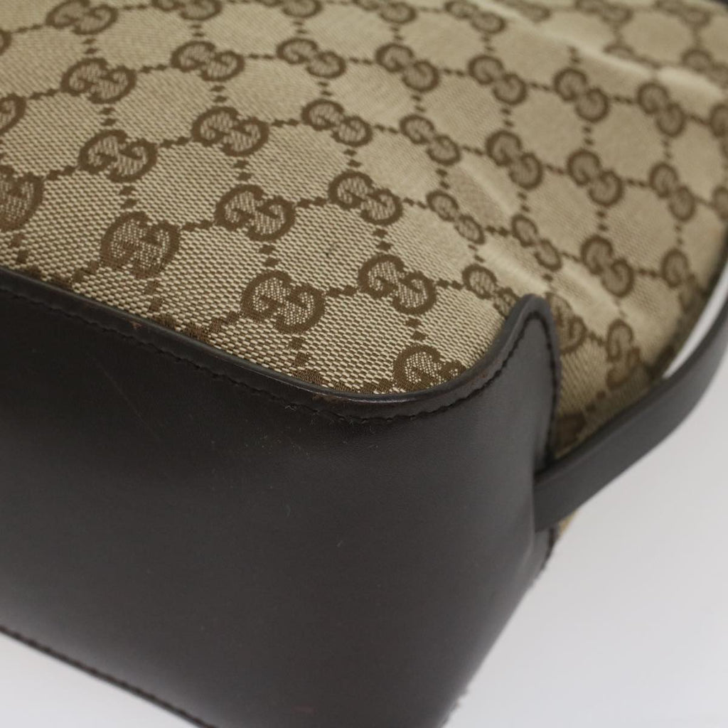 GUCCI GG Canvas Tote Bag Leather Beige 107757 yk8831