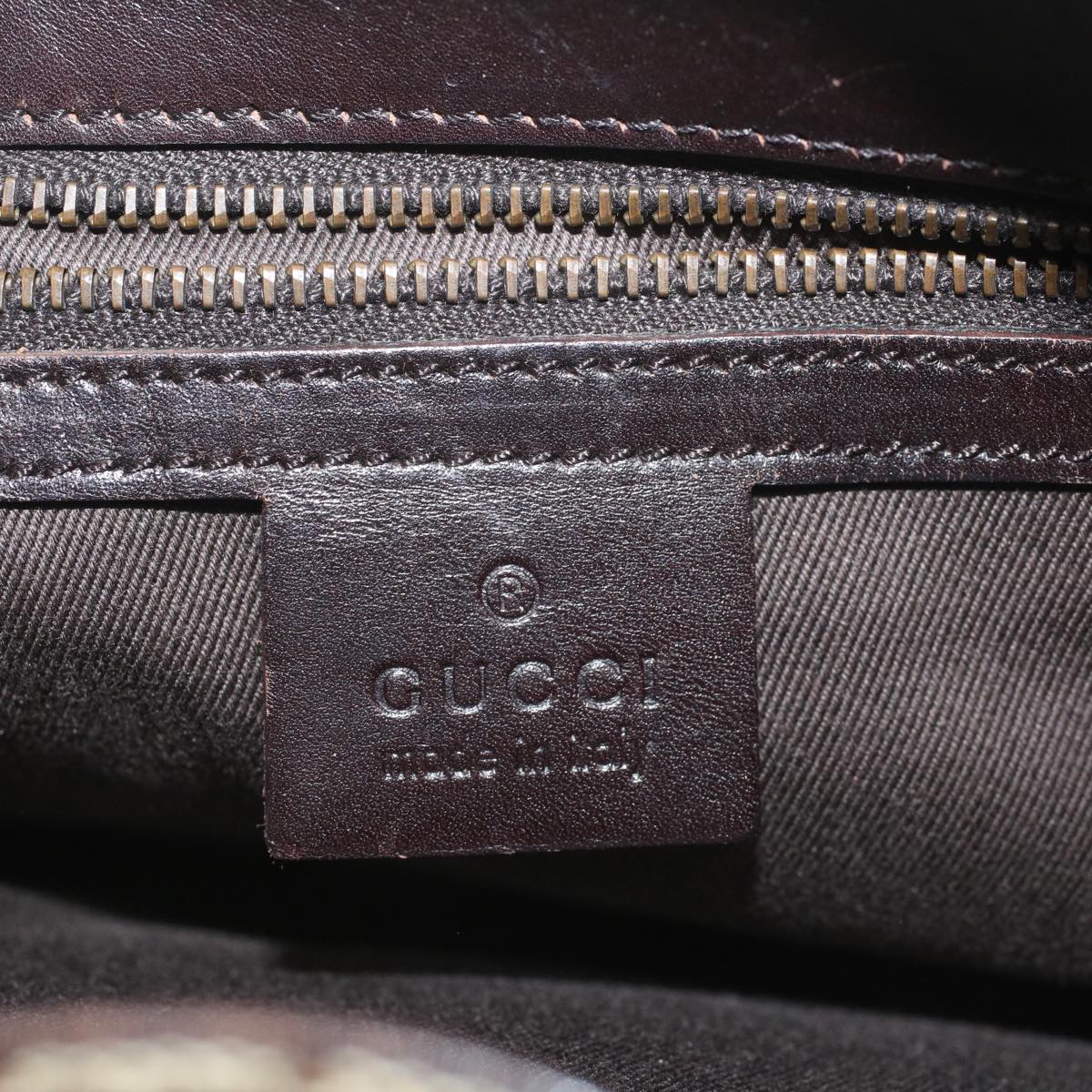 GUCCI GG Canvas Tote Bag Leather Beige 107757 yk8831