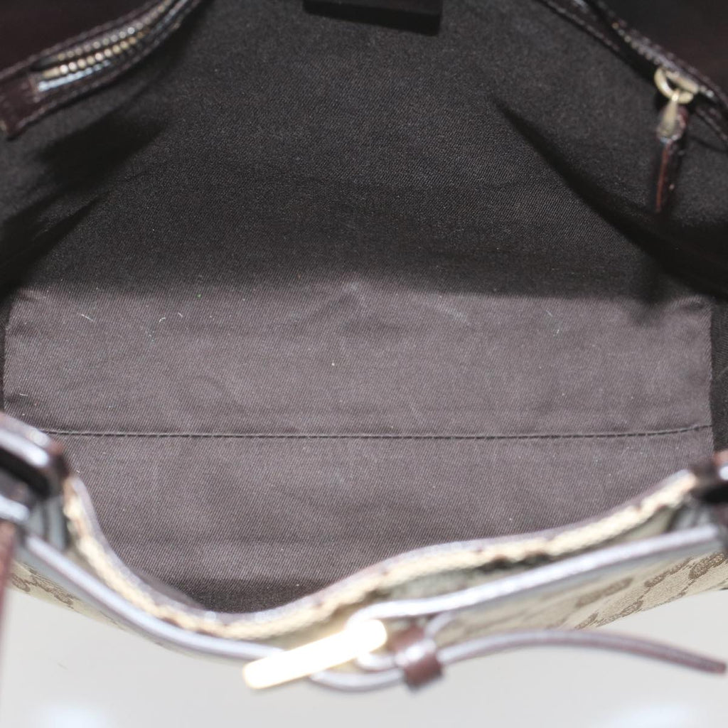 GUCCI GG Canvas Tote Bag Leather Beige 107757 yk8831