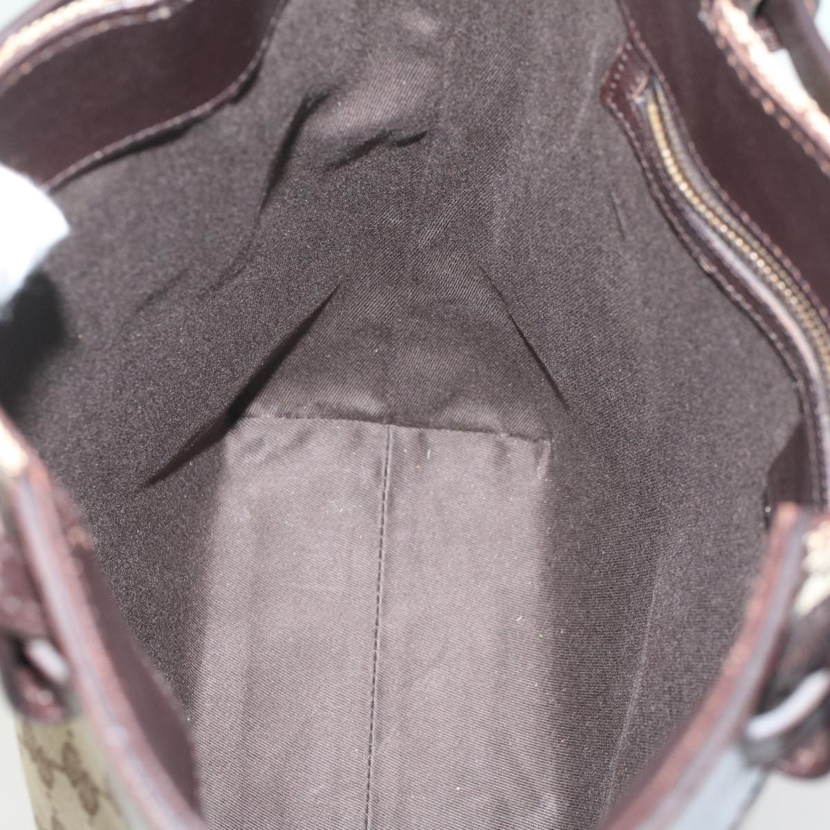 GUCCI GG Canvas Tote Bag Leather Beige 107757 yk8831