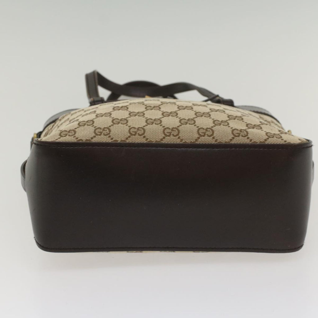 GUCCI GG Canvas Tote Bag Leather Beige 107757 yk8831