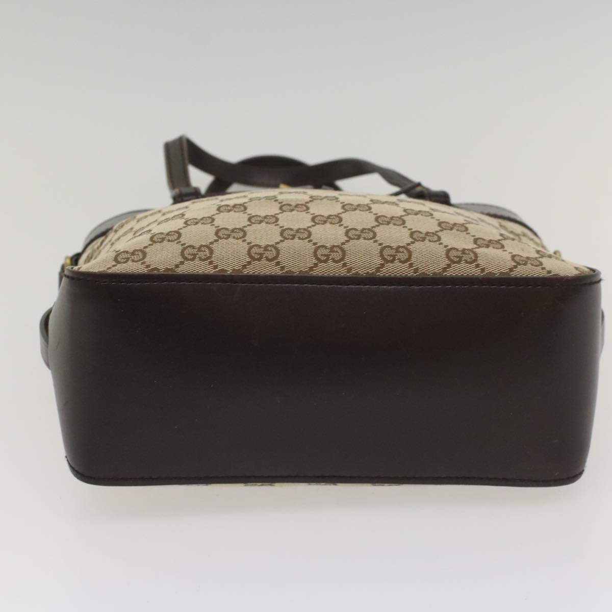 GUCCI GG Canvas Tote Bag Leather Beige 107757 yk8831