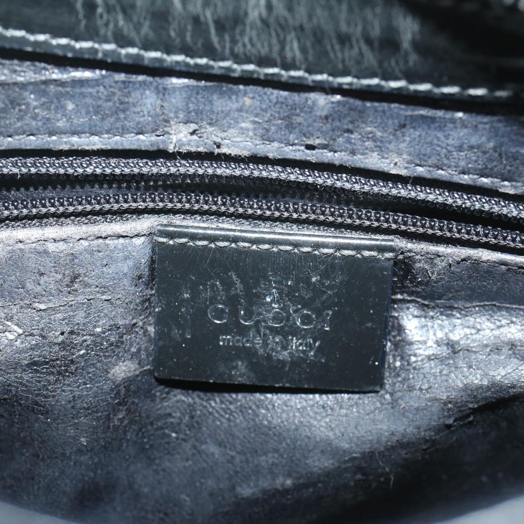 GUCCI Bamboo Shoulder Bag Patent leather Black 001 2046 3007 yk8834