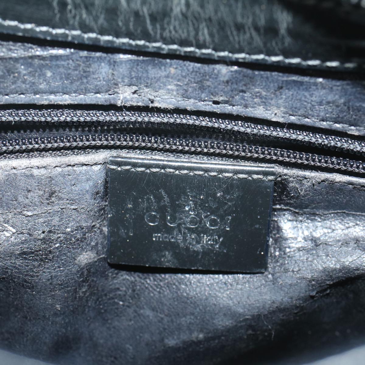 GUCCI Bamboo Shoulder Bag Patent leather Black 001 2046 3007 yk8834