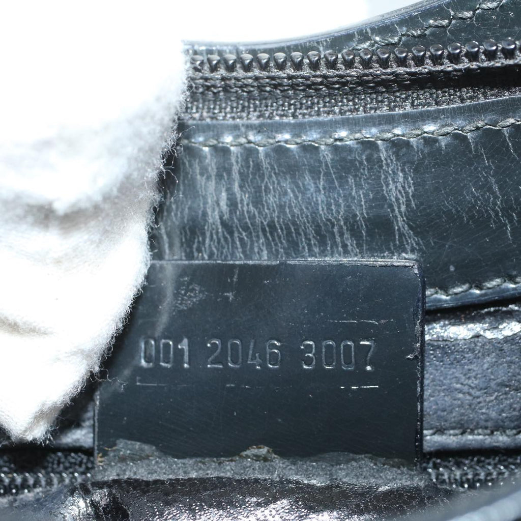 GUCCI Bamboo Shoulder Bag Patent leather Black 001 2046 3007 yk8834