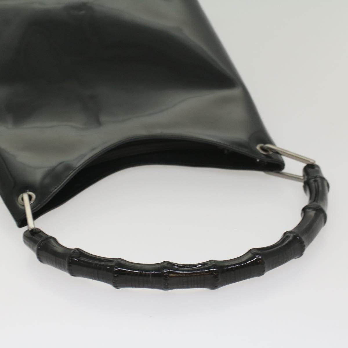 GUCCI Bamboo Shoulder Bag Patent leather Black 001 2046 3007 yk8834