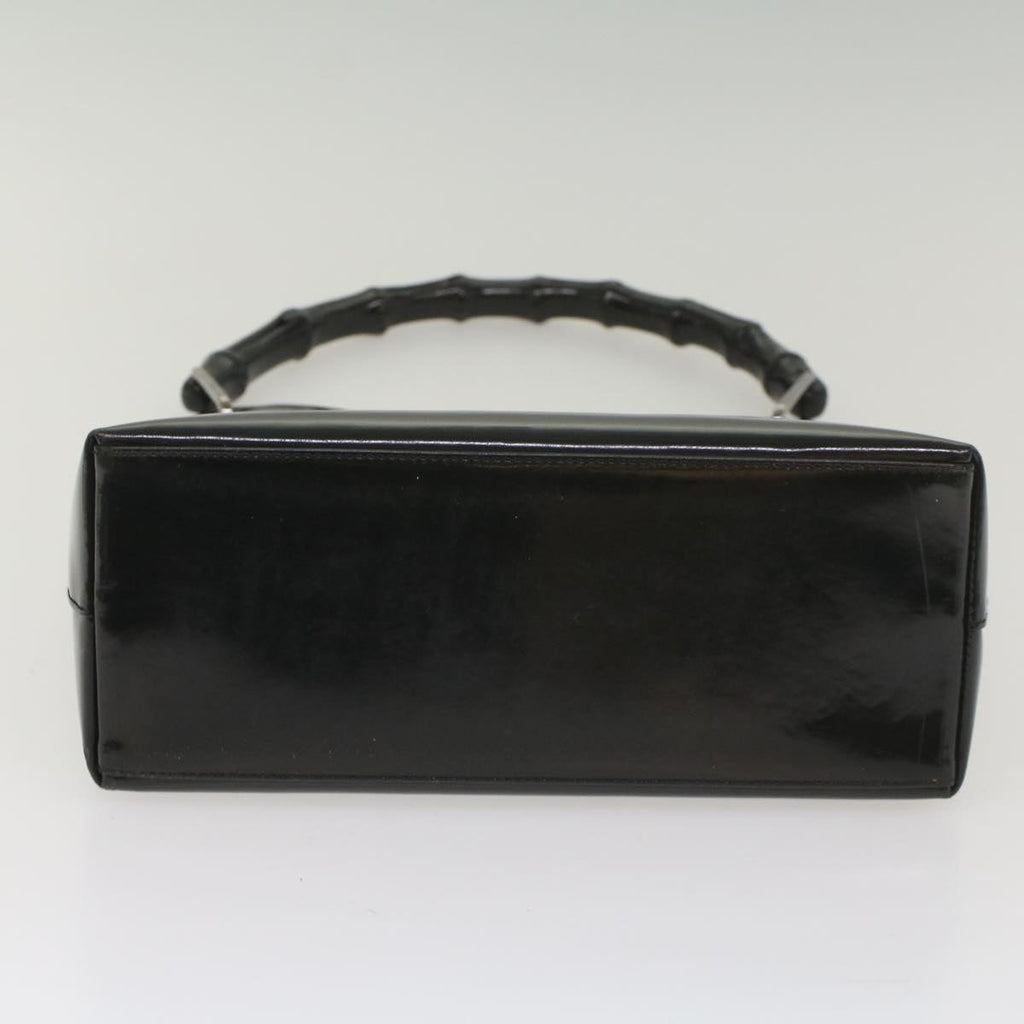 GUCCI Bamboo Shoulder Bag Patent leather Black 001 2046 3007 yk8834