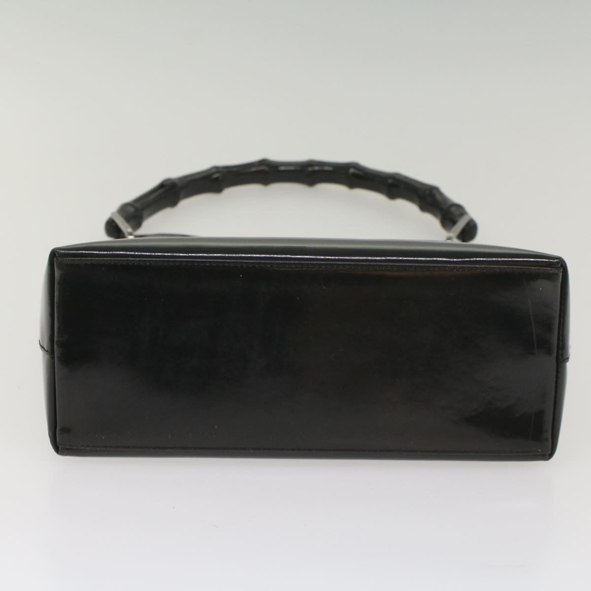 GUCCI Bamboo Shoulder Bag Patent leather Black 001 2046 3007 yk8834
