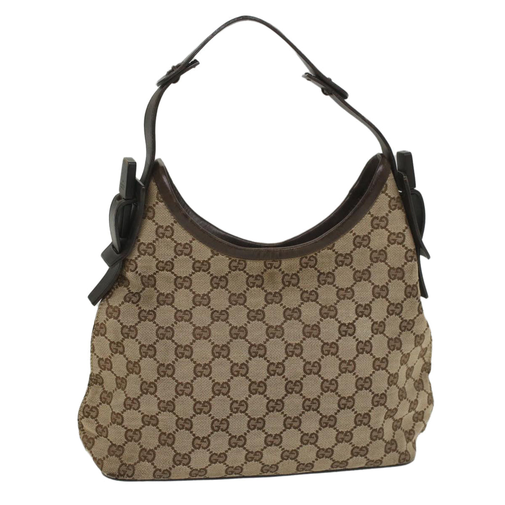 GUCCI GG Canvas Shoulder Bag Beige 107752 yk8859