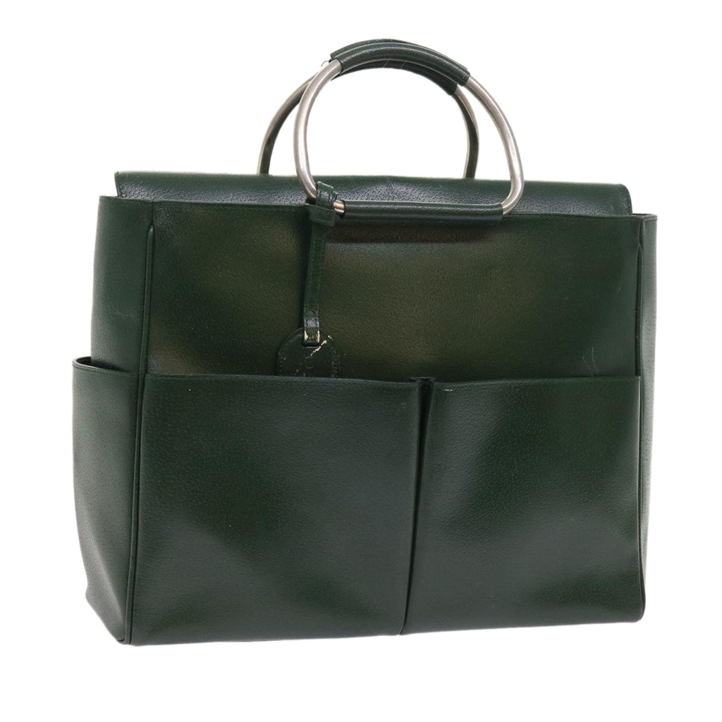 GUCCI Hand Bag Leather Green 002.3754 yk8860
