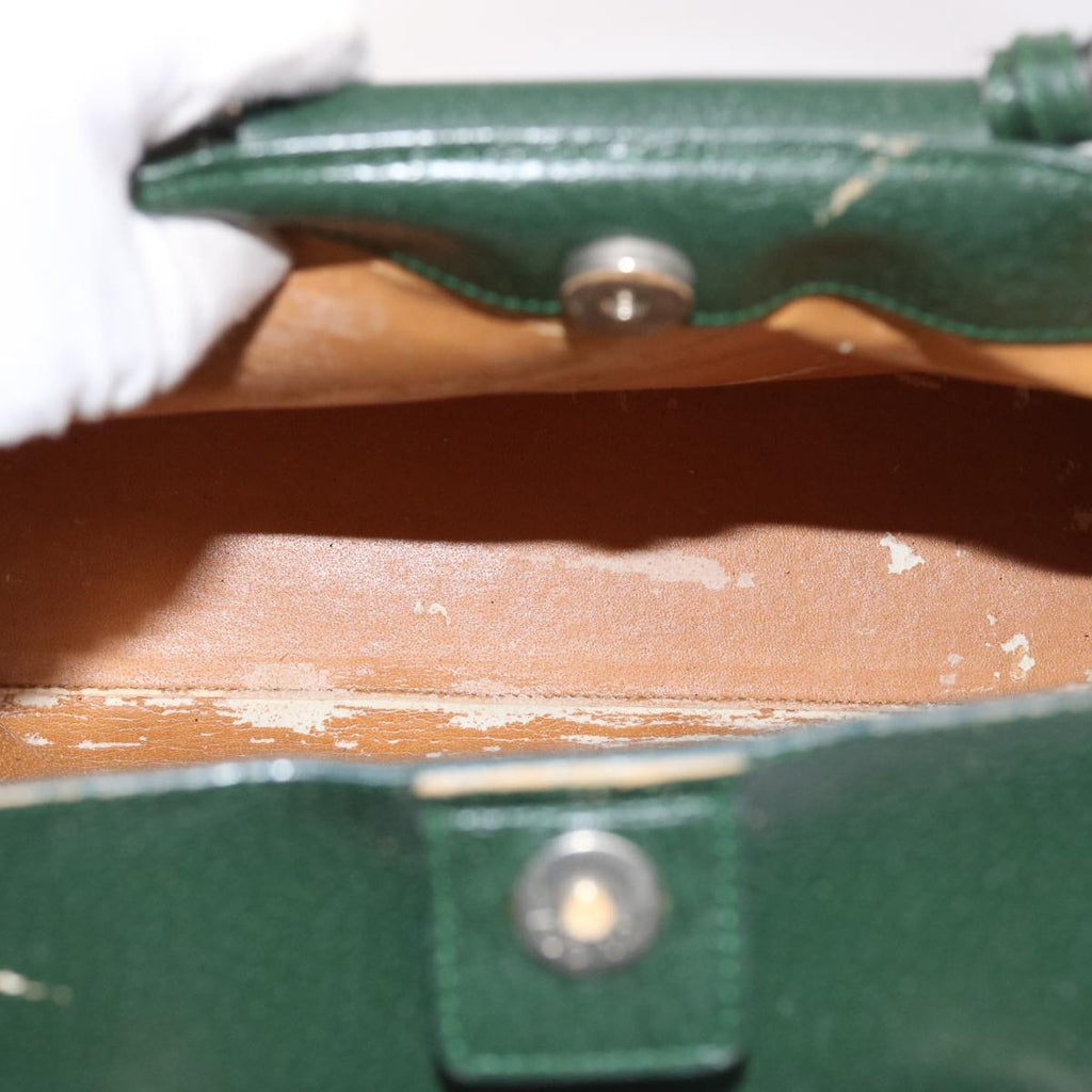 GUCCI Hand Bag Leather Green 002.3754 yk8860