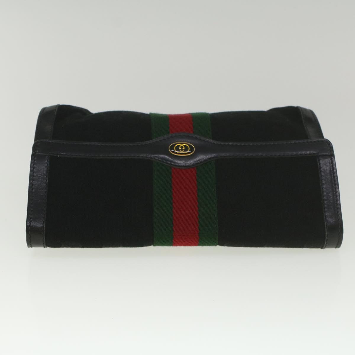 GUCCI GG Canvas Web Sherry Line Shoulder Bag Black Green Red yk8868
