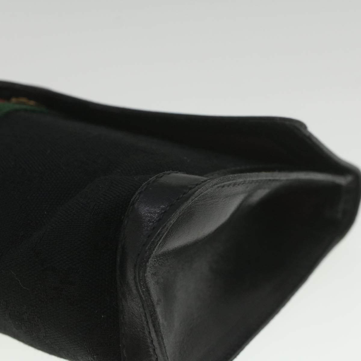 GUCCI GG Canvas Web Sherry Line Shoulder Bag Black Green Red yk8868