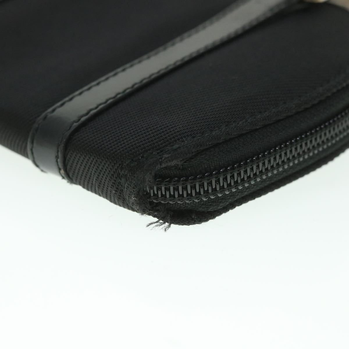 GUCCI Bamboo Wallet Hand Bag Nylon Canvas Black 039.1705.0701 yk8887