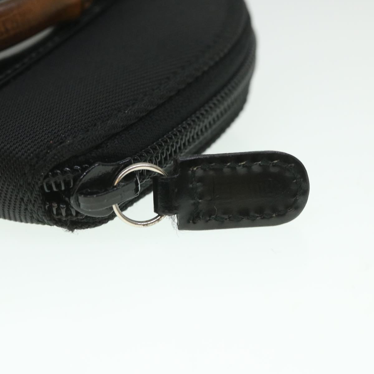 GUCCI Bamboo Wallet Hand Bag Nylon Canvas Black 039.1705.0701 yk8887