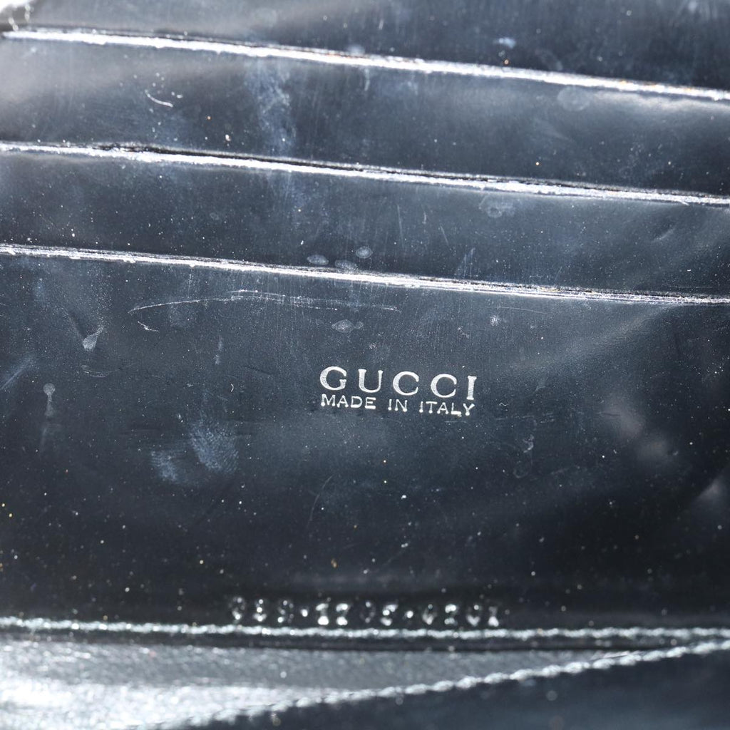 GUCCI Bamboo Wallet Hand Bag Nylon Canvas Black 039.1705.0701 yk8887