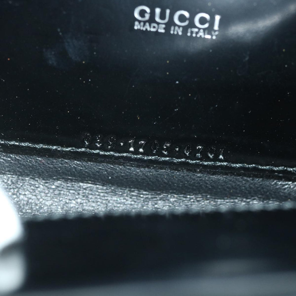 GUCCI Bamboo Wallet Hand Bag Nylon Canvas Black 039.1705.0701 yk8887