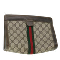 GUCCI GG Supreme Web Sherry Line Clutch Bag Beige Red 67 014 2125 yk8889