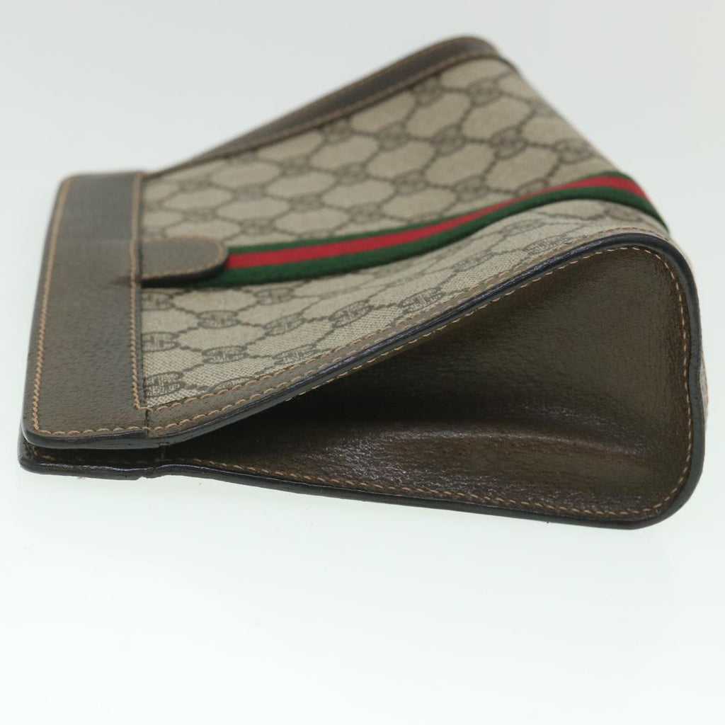 GUCCI GG Supreme Web Sherry Line Clutch Bag Beige Red 67 014 2125 yk8889