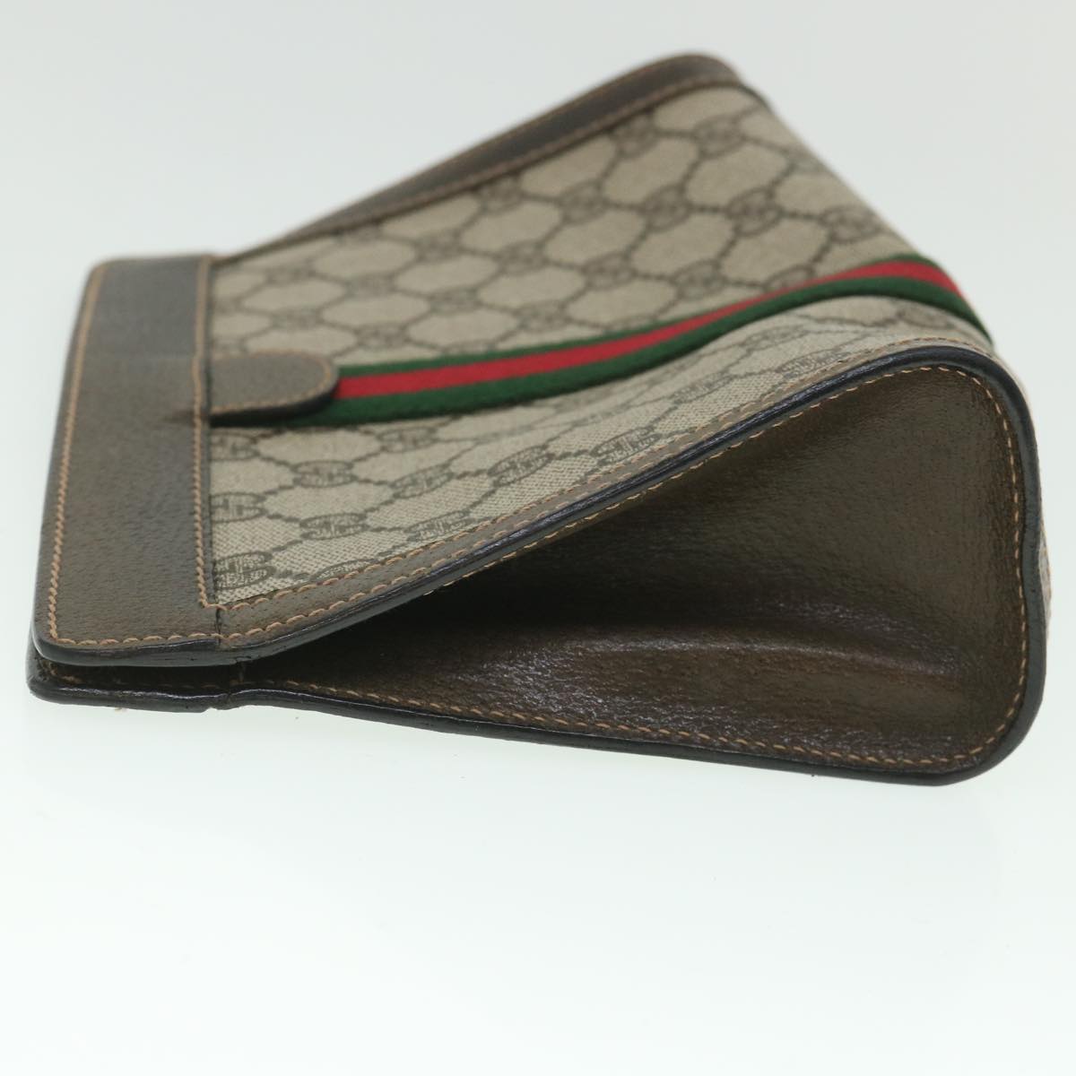 GUCCI GG Supreme Web Sherry Line Clutch Bag Beige Red 67 014 2125 yk8889
