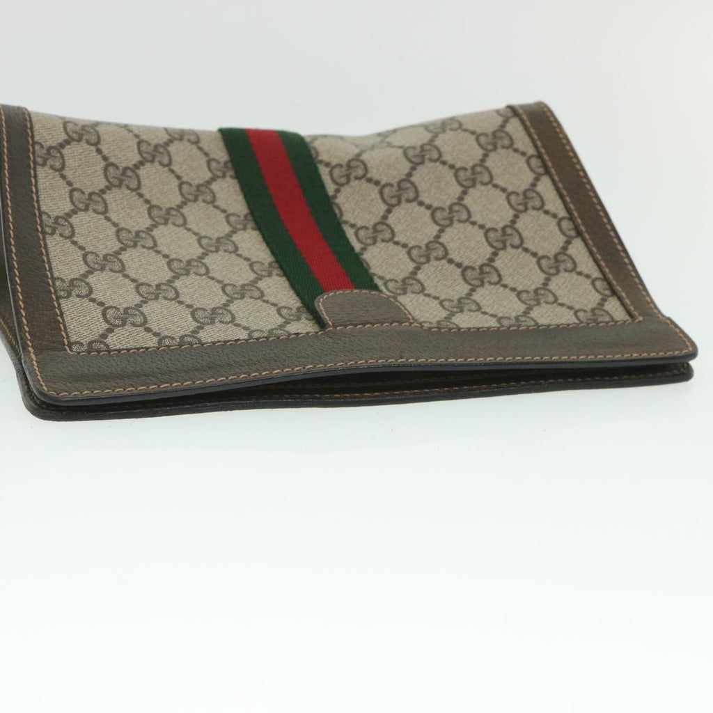GUCCI GG Supreme Web Sherry Line Clutch Bag Beige Red 67 014 2125 yk8889
