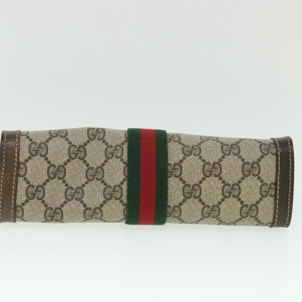 GUCCI GG Supreme Web Sherry Line Clutch Bag Beige Red 67 014 2125 yk8889