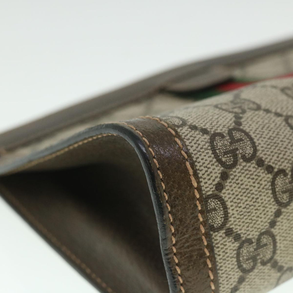 GUCCI GG Supreme Web Sherry Line Clutch Bag Beige Red 67 014 2125 yk8889