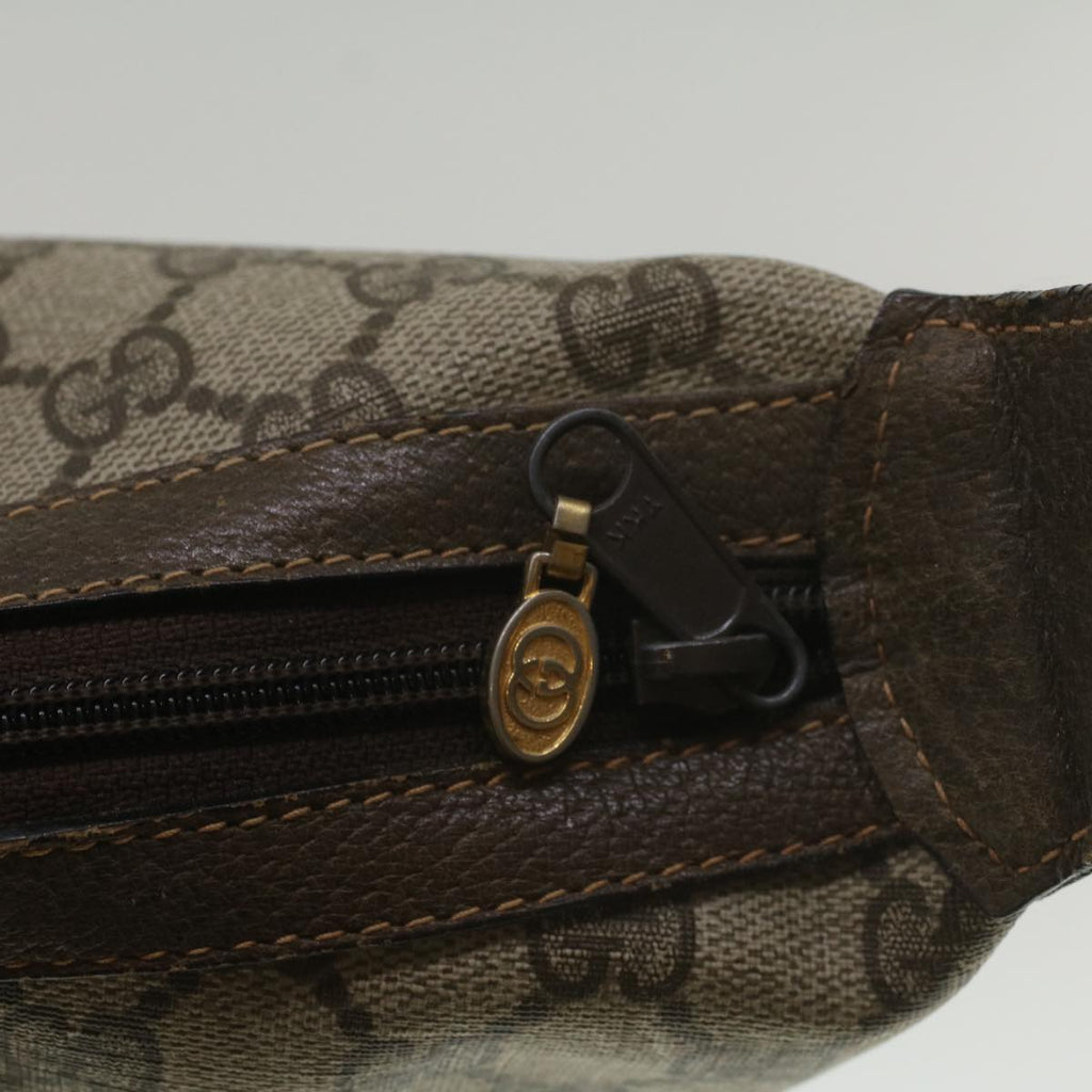 GUCCI GG Canvas Web Sherry Line Shoulder Bag PVC Leather Beige Green yk8891