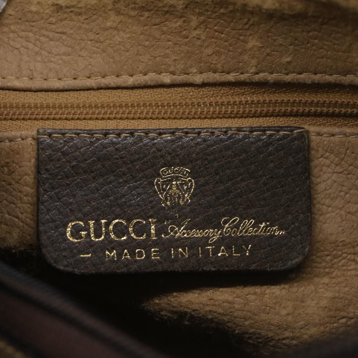 GUCCI GG Canvas Web Sherry Line Shoulder Bag PVC Leather Beige Green yk8891