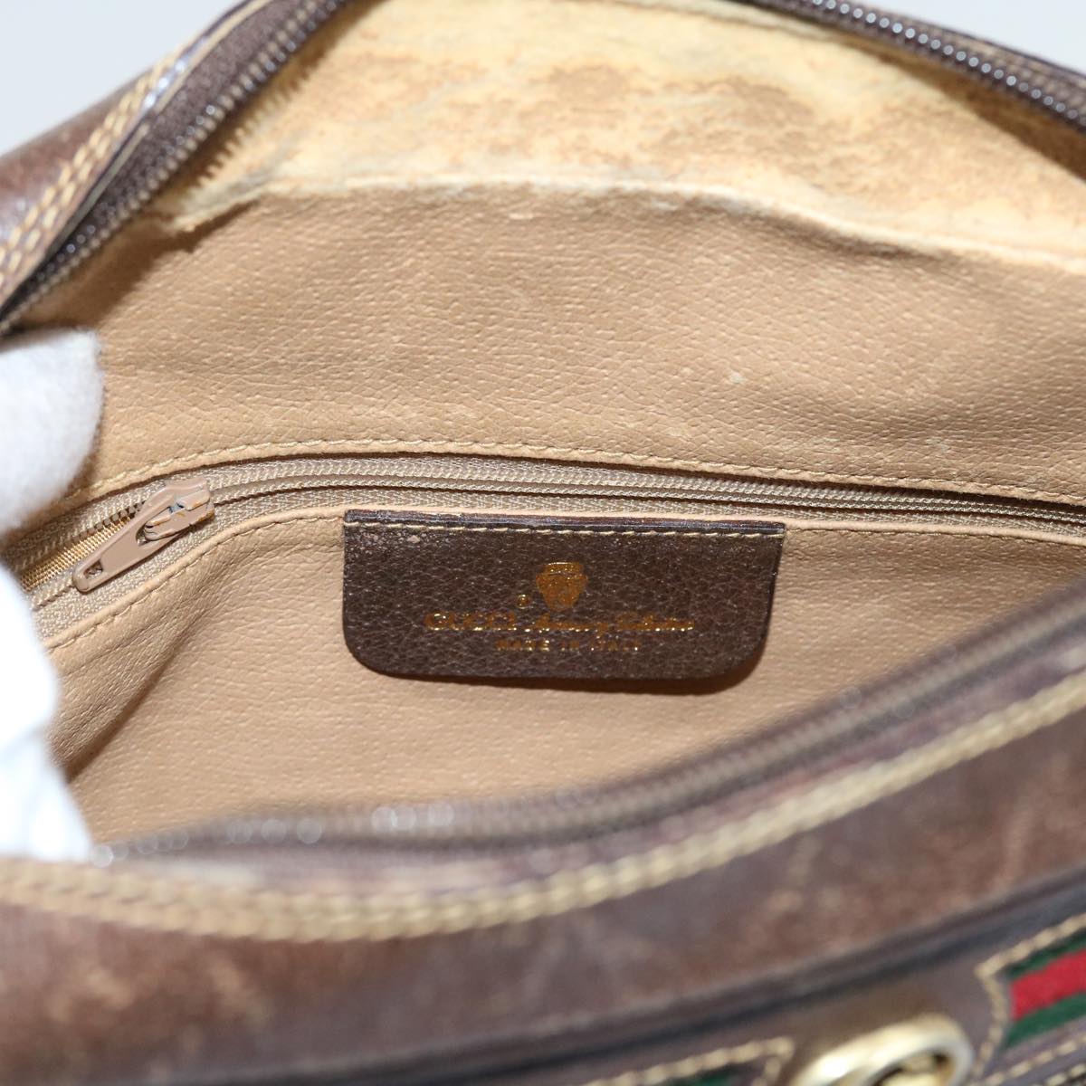 GUCCI GG Canvas Web Sherry Line Shoulder Bag Beige Red 40 02 088 yk8896