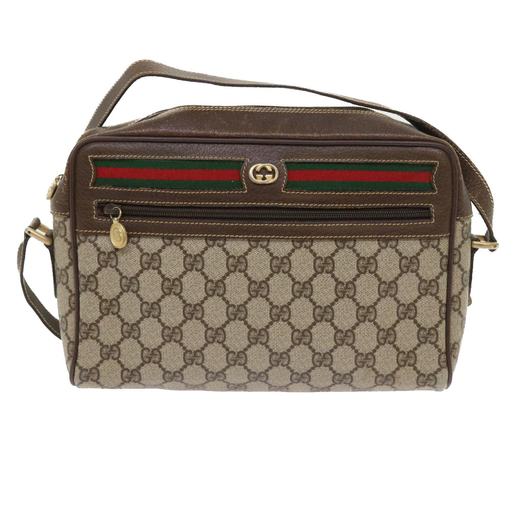GUCCI GG Canvas Web Sherry Line Shoulder Bag Beige Red 40 02 088 yk8896
