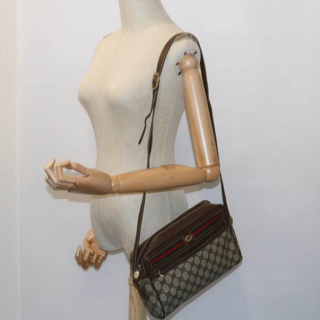 GUCCI GG Canvas Web Sherry Line Shoulder Bag Beige Red 40 02 088 yk8896